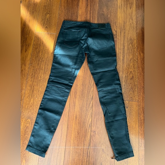 Armani Exchange size 4 waxed jeans cuff zippers - Picture 9 of 11